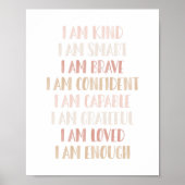 子供部屋の装飾にぴったりなピンク ニュートラルなポジティブな言葉 ポスター (正面)