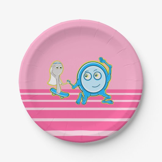 子供部屋はスプーン走で遠くに皿を韻を踏む ペーパープレート (正面)