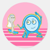 子供部屋はスプーン走で遠くに皿を韻を踏む ラウンドシール (正面)