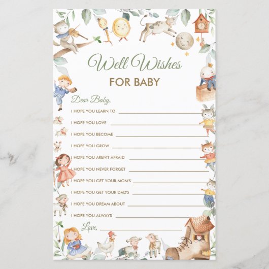 子供部屋は赤ちゃんシャワーカードの願い (正面)