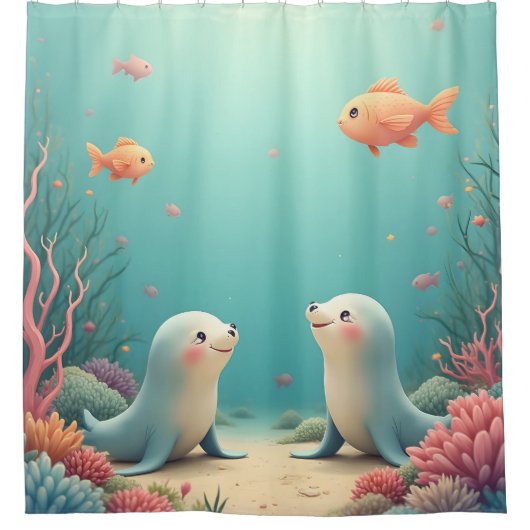 子供部屋または子供のバスルームのシャワーカーテン シャワーカーテン (正面)