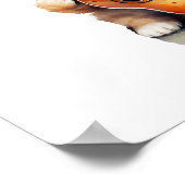 子供部屋アートのポスターオレンジキャット離れギター手渡し ポスター (角)