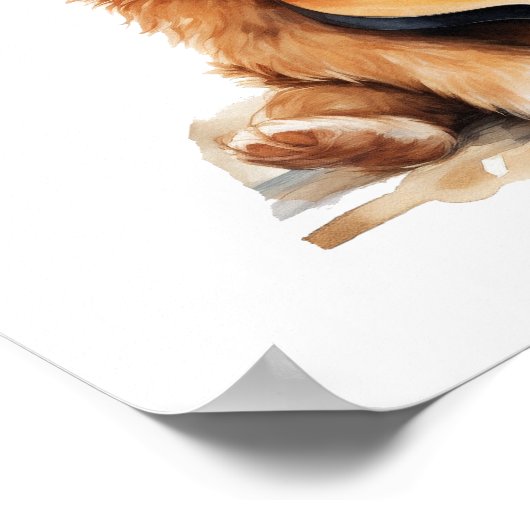 子供部屋アートのポスターパピーとギター ポスター (角)