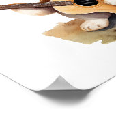 子供部屋アートのポスターパピーとギター ポスター (角)