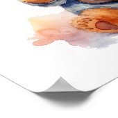 子供部屋アートのポスターTEDDY BEAR離れギター ポスター (角)