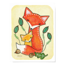 子供部屋アートプリントキツネプリントウッドランド子供部屋デコール