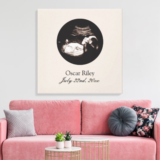 子供部屋アートベビーソノグラム超音波写真 キャンバスプリント (インサイチュ (リビング))