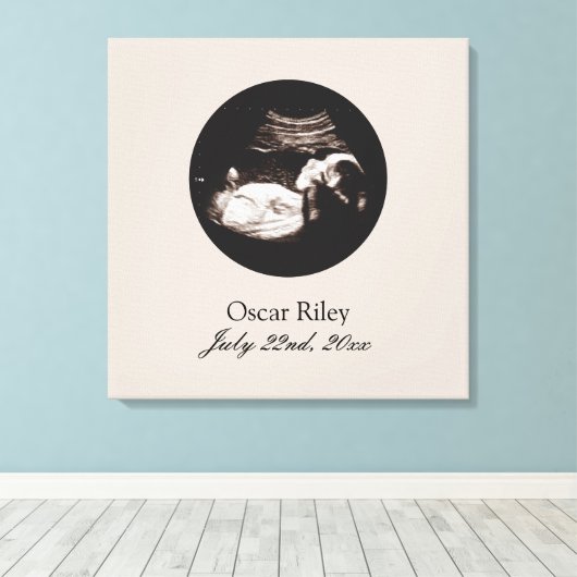 子供部屋アートベビーソノグラム超音波写真 キャンバスプリント (インサイチュ (ウッドフロア))
