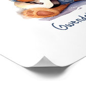 子供部屋アートポスターテディベアギターのカスタマイズ ポスター (角)