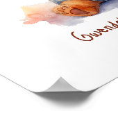 子供部屋アートポスターテディベアギターのカスタマイズ ポスター (角)