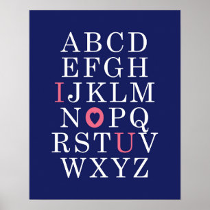 子供部屋ウォールアートアルファベットピンクベビーガール ポスター