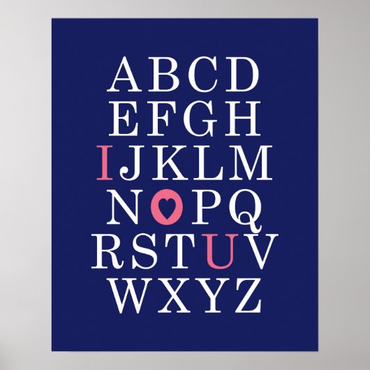 子供部屋ウォールアートアルファベットピンクベビーガール ポスター (正面)