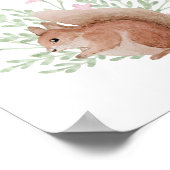 子供部屋ウォールアートベビー動物リス親切 ポスター (角)