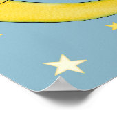 子供部屋ウォールアートムーンスターズイエローブルーポスター ポスター (角)