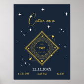 子供部屋ウォールアート新生児名前をカスタムするライブラリ ポスター (正面)