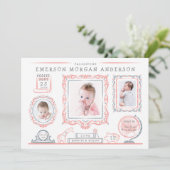 子供部屋ウォールベビーガール誕生発表 案内状 (スタンド正面)