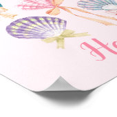 子供部屋カスタムシーシェルコケットピンクプリント ポスター (角)