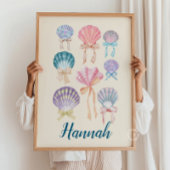 子供部屋カスタムシーシェルコケットプリント ポスター