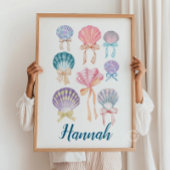 子供部屋カスタムシーシェルコケットプリント ポスター