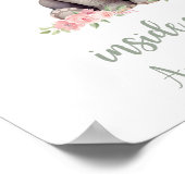 子供部屋カスタムベビーガールサファリゾウかわいい ポスター (角)