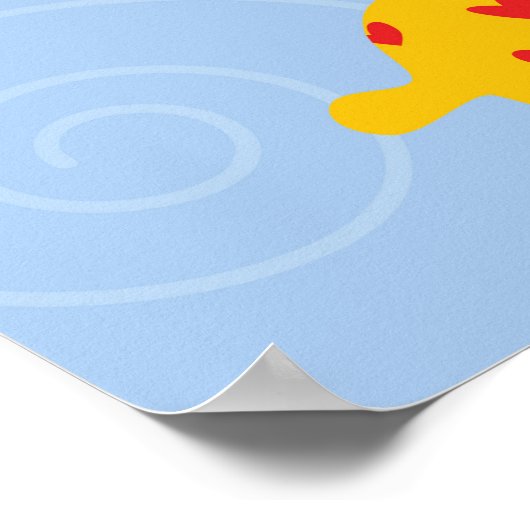 子供部屋キリンイラストレーションかわいいサバナ美術 ポスター (角)