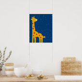 子供部屋キリンイラストレーションかわいいサバナ美術 ポスター (キッチン)