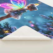 子供部屋クリスマス妖精の雪の木のホリデーライト シェルパブランケット (3/4)