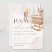 子供部屋クリブボホベビ男女兼用ーシャワー 招待状 (正面)