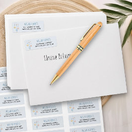 子供部屋スターズブルーグレー差出人住所ラベル ラベル