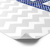 子供部屋デコールブルーキツネレターFグレーシェブロン ポスター (角)