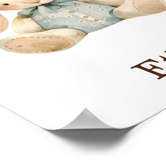 子供部屋デコール玩具動物男の赤ちゃんバニーラビット ポスター (角)