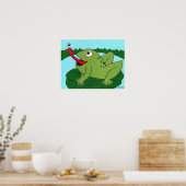 子供部屋デコール、カエルの捕獲フライ、手描き ポスター (キッチン)
