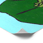 子供部屋デコール、カエルの捕獲フライ、手描き ポスター (角)