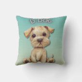 子供部屋デザイン:犬とD犬アクセント文字 クッション (裏面)