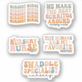 子供部屋ナース、生まれたばかりのナース、Groovy子供部屋ナース シール (正面)