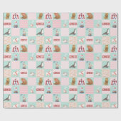 子供部屋パッチワークサーカスパステルパターン ラッピングペーパー (フラット)