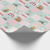 子供部屋パッチワークサーカスパステルパターン ラッピングペーパー (角)