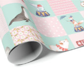 子供部屋パッチワークサーカスパステルパターン ラッピングペーパー (ロールコーナー)