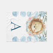 子供部屋パーソナライズされたライオン フリースブランケット (正面(横))