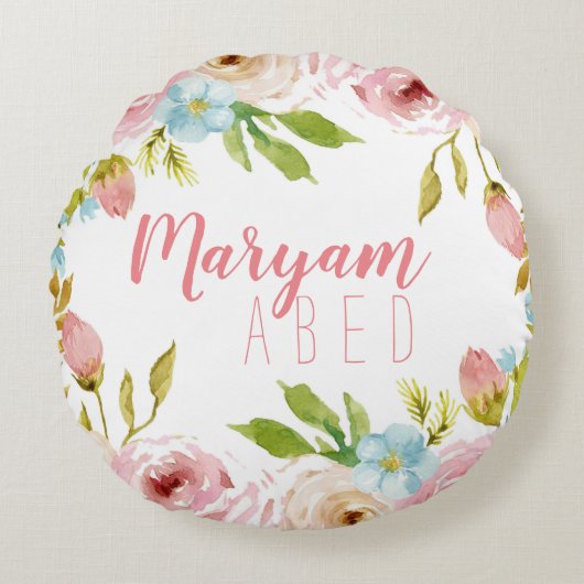 子供部屋パーソナライズされた枕 ラウンドクッション (正面)