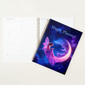 子供部屋ピンクの妖精ファンタジーグリッターネオンムーン プランナー手帳 (ディスプレー)