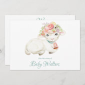 子供部屋ファームアニマルモノグラムベビーシャワー サンキューカード (正面/裏面)