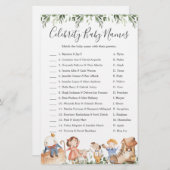 子供部屋ベビーシャワー有名人ベビーネームゲーム (正面/裏面)