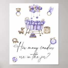 子供部屋ベビーシャワー – キャンディーの数を推測 ポスター