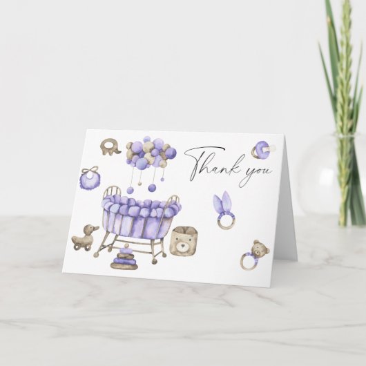 子供部屋ベビーシャワー – サンキューカード (正面)