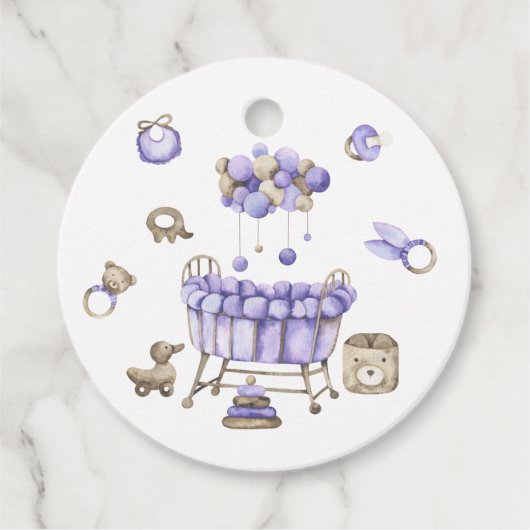 子供部屋ベビーシャワー – サンキューカード フェイバータグ (正面)