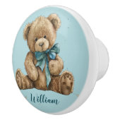 子供部屋ベビーブルーテディベア名 セラミックノブ (右)