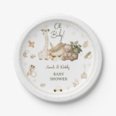 子供部屋ボヘミアンキリン&ベアートイベビーシャワー ペーパープレート (正面)