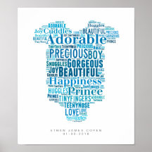 子供部屋ポスター男の赤ちゃんバビグロギフト生まれたばかりのギフト