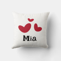 子供部屋ミニマル赤いハート装飾用クッション